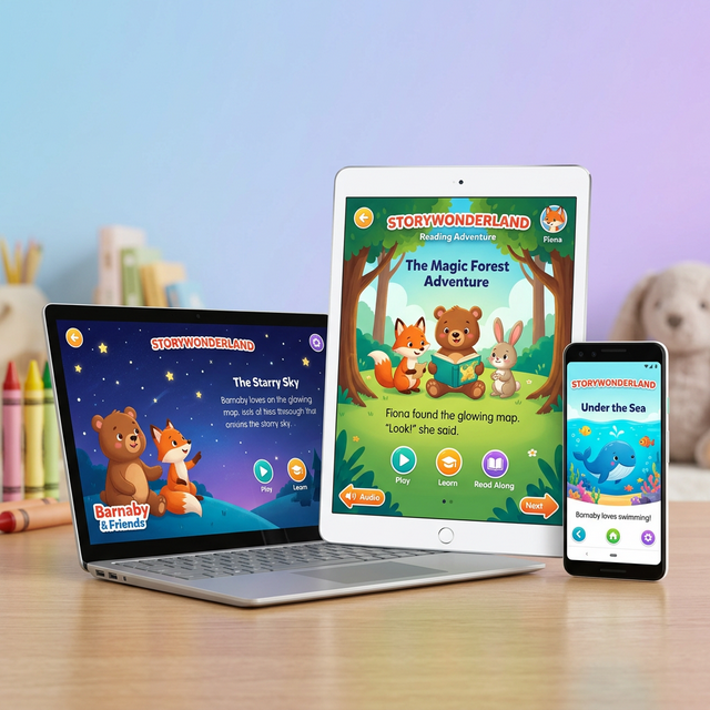 萌画王在多个设备上的展示效果